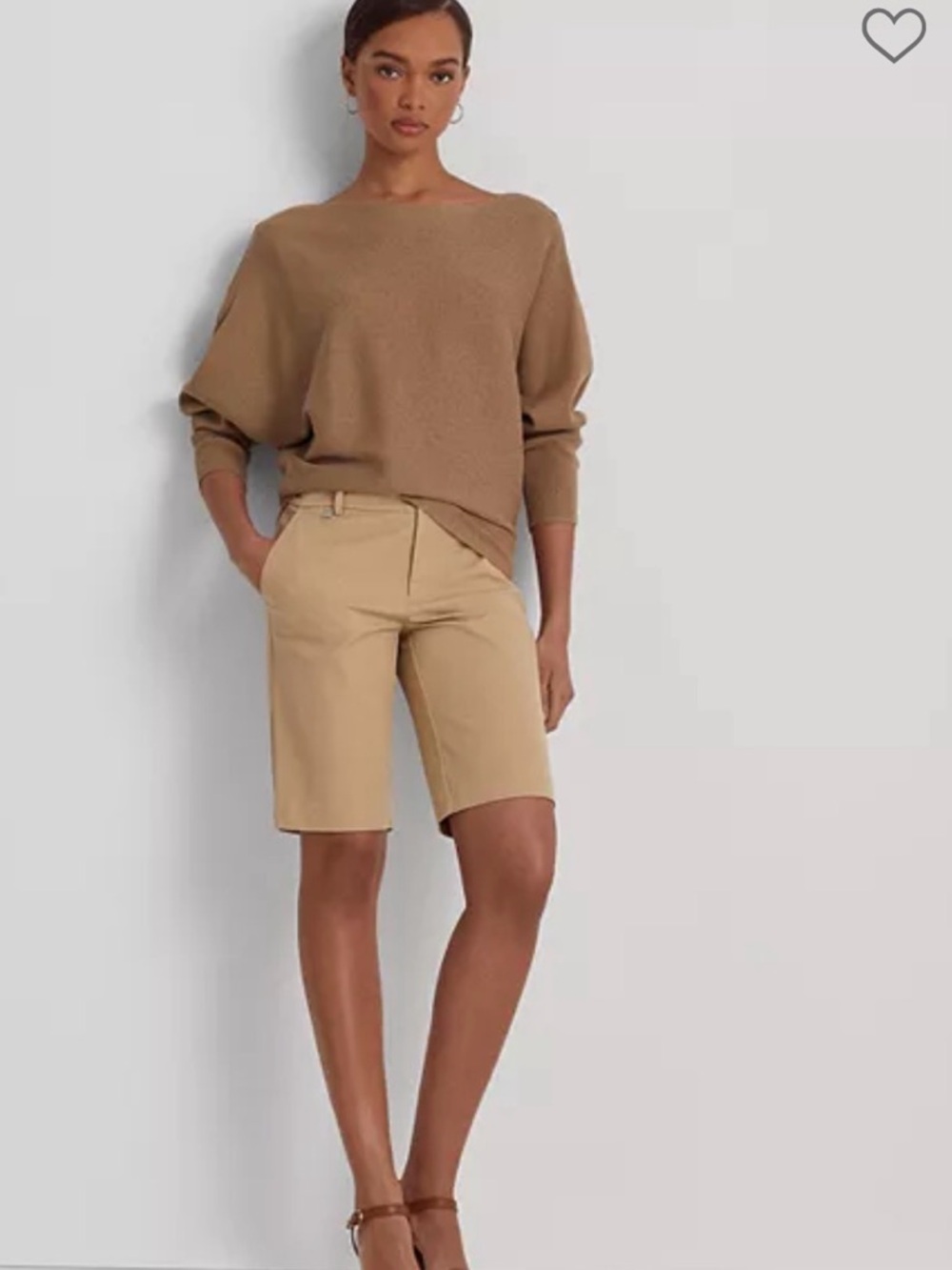 Lauren Ralph Lauren Beige Twill Bermuda Shorts 4 Preppy Summer Old Money